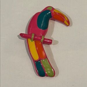 Vintage 80’s Colorful Toucan Bird Brooch